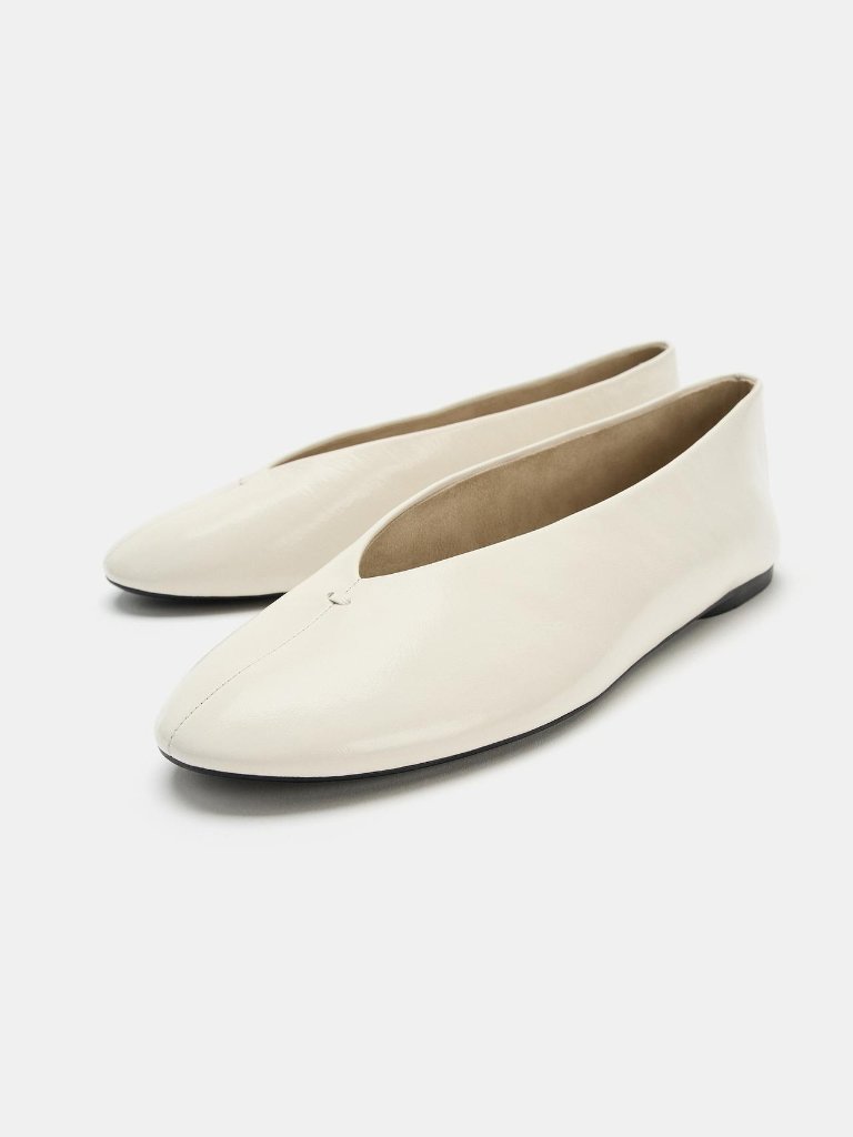 Zara Leather Ballet Flats